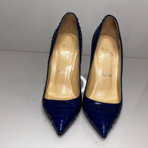 Christian Louboutin Blue Python pumps